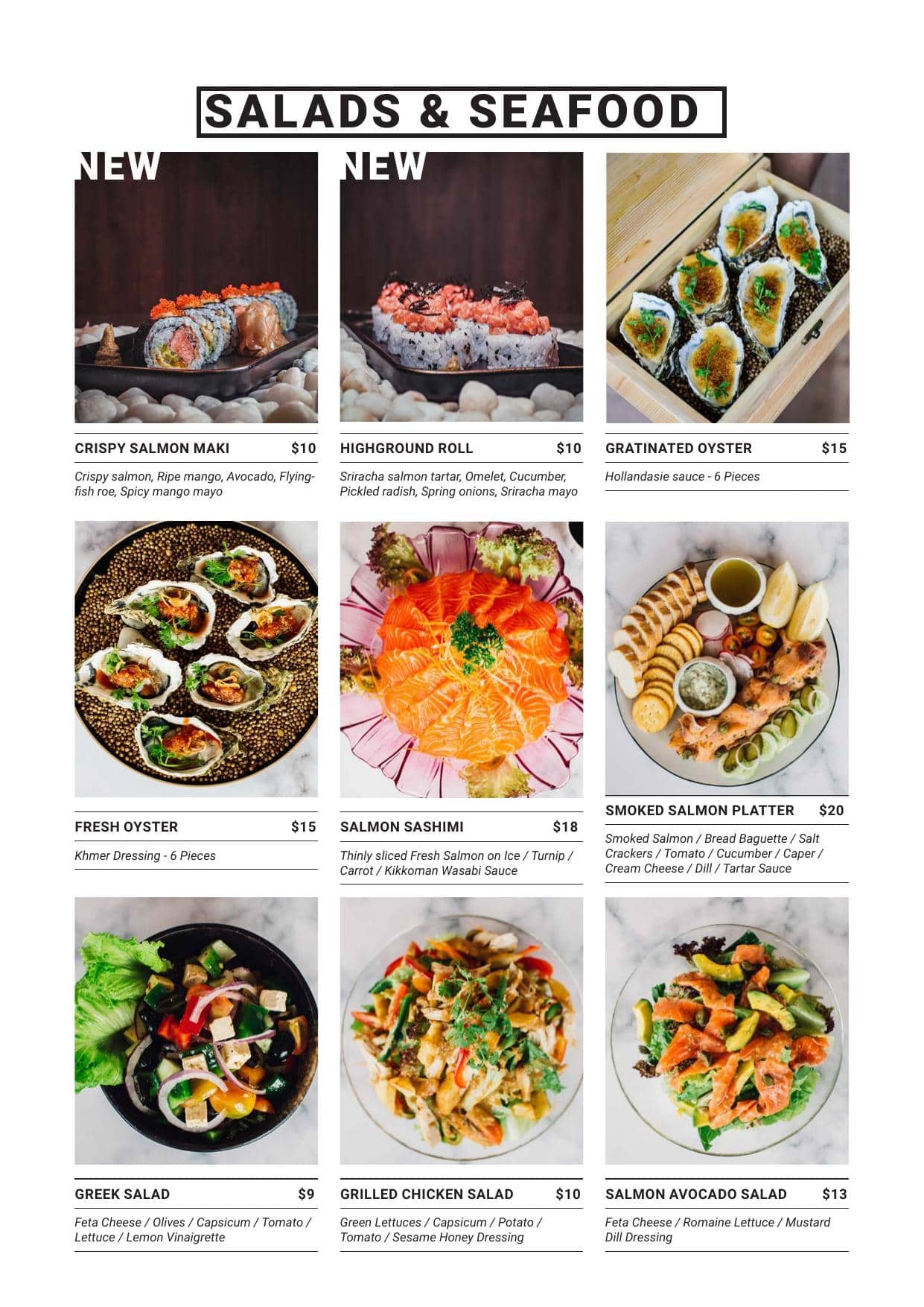 Salads & Seafood
